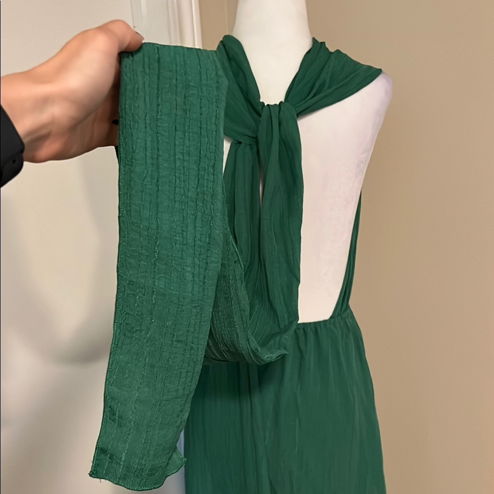 SHEIN | Women’s Size XS Elegant Green Maxi Dress with Multiple Ways To Tie Top - Picture 5 of 7